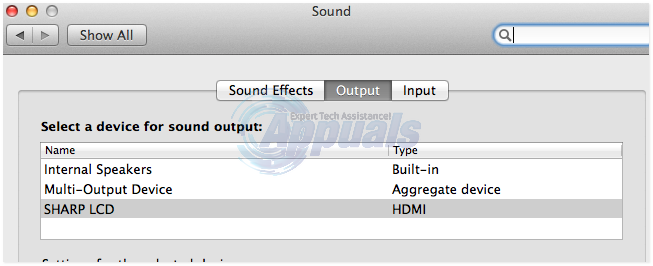 volume control on multi output device for mac